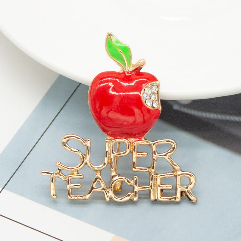 Broche de aleación de Apple de moda de adornos de Navidad al por mayor